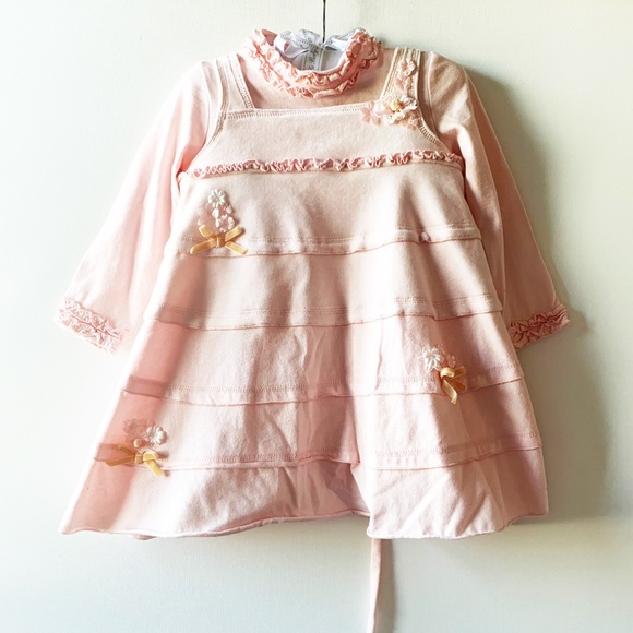 Biscotti Other - Biscotti pink ruffled long sleeve winter dress